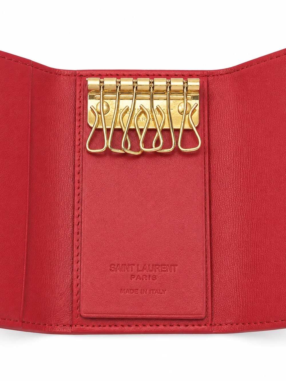 Saint Laurent Pink Leather Card & Key Holder - Picture 5 of 7